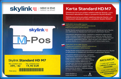 Neomezená dekódovací karta Skylink Irdeto M7 SD i HD, programy dygitálně a levně